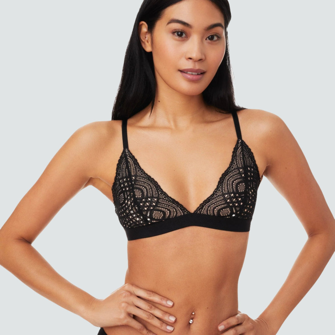 Lace Triangle Bralette Black