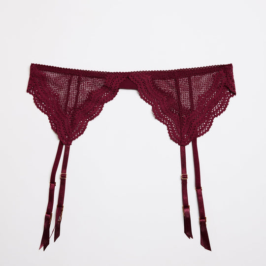 Signature Lace Garter Black Cherry