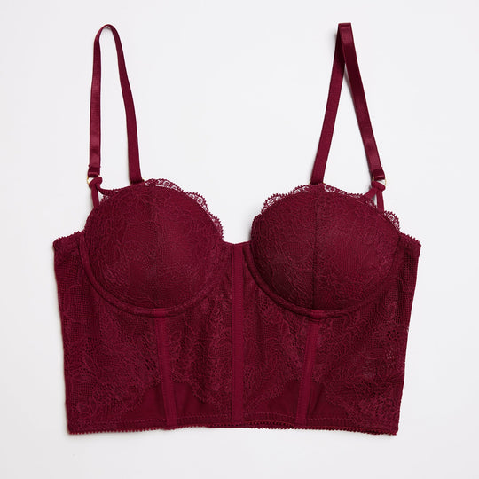 Lace Corset Top Black Cherry