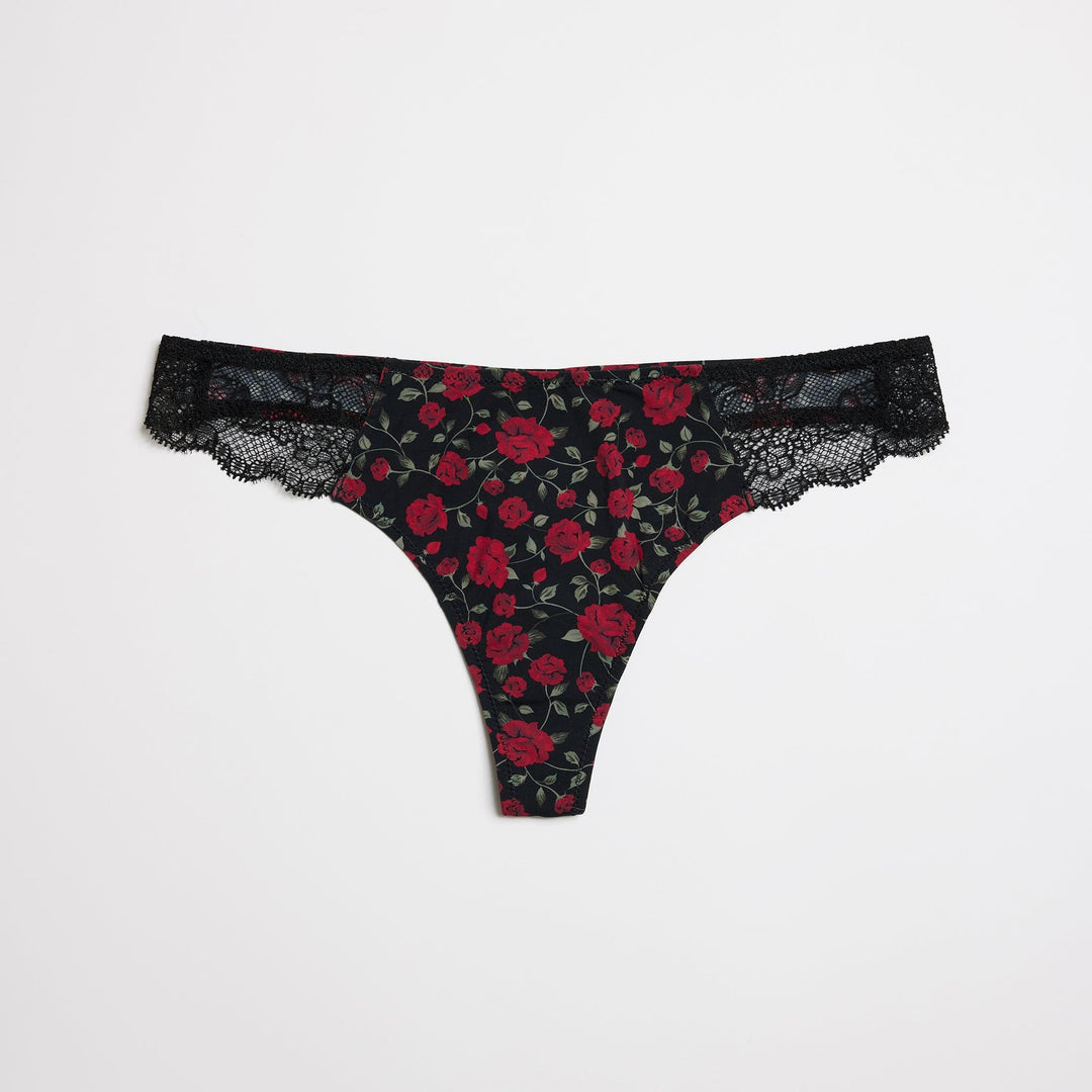 Smooth Lace Thong Wild Rose