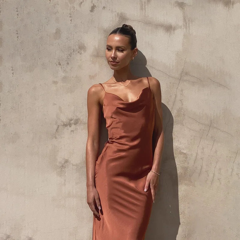 Kiara | Long Satin Dress